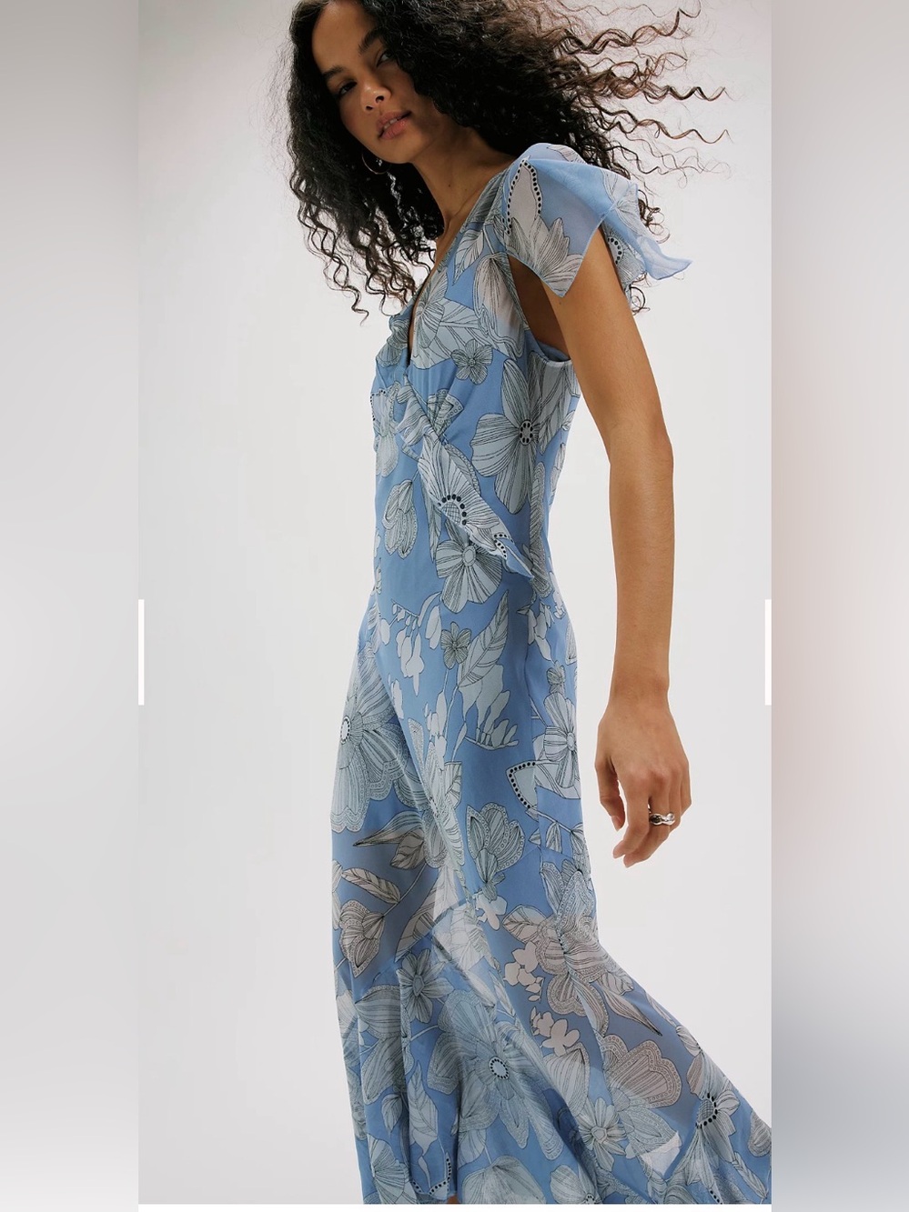 Free People Light Blue Floral Maxi Dress
